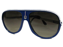 Siniset Aviator -lasit valkoisella koristeraidalla  - Design nr. 565