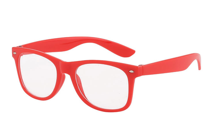 Punaiset Wayfarer -silmälasit ilman vahvuuksia - Design nr. 832