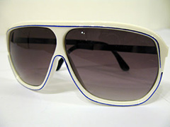 Valkoiset Aviator -lasit sinisellä koristeraidalla - Design nr. 850