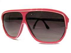 Pinkit Aviator -lasit valkoisella koristeraidalla - Design nr. 852